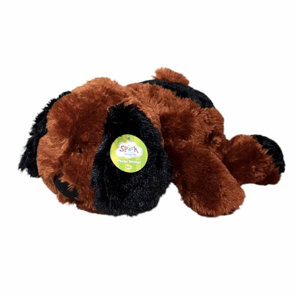 2018 Spark Create Imagine Animal Adventure Brown Black Dog Stuffed Plush Toy 16" - Picture 1 of 7
